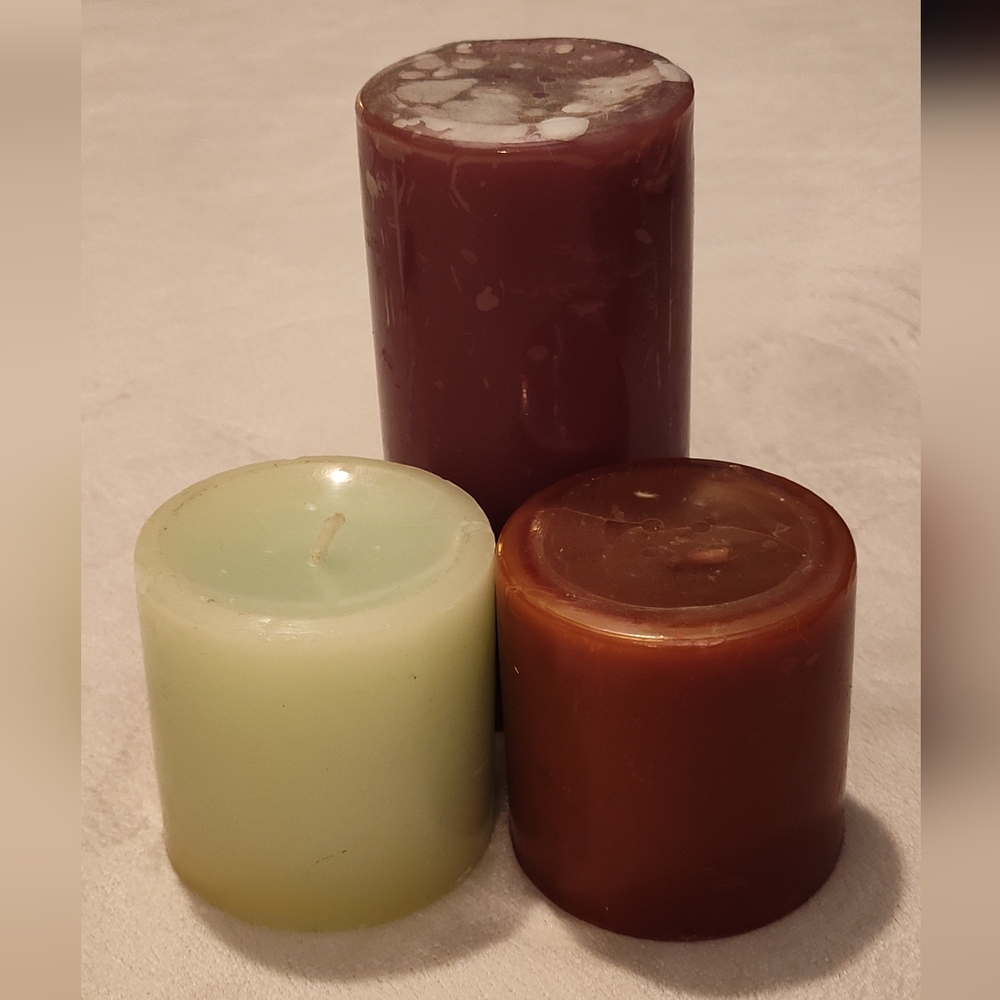 NEW!! White Barn Pillar Candles (Set Of 3)